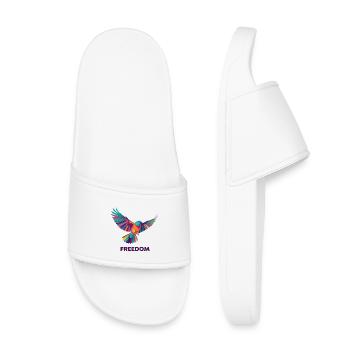 Lebendige geometrische Hummingbird-Freiheit - Kinder Badelatschen - Weiß - Vorne