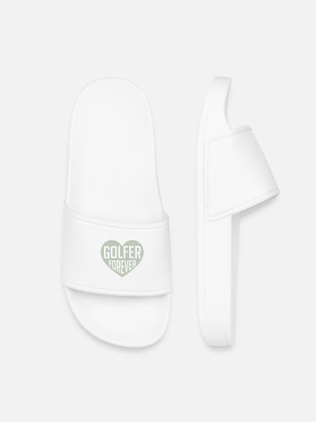 Golfer Forever Herz - Kinder Badelatschen - Weiß
