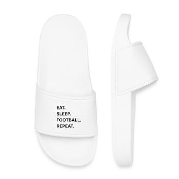 Eat Sleep Football Repeat – Fan Shirt - Kids’ Pool Sliders - white - Front