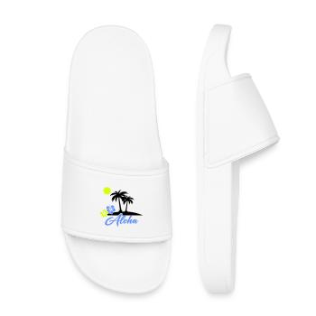 Écriture néon Hibiscus Aloha - Claquettes enfant - blanc - Devant
