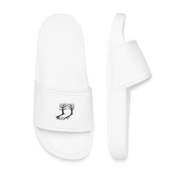 Intertwined Forest Roots Minimalist Silhouette - Kids’ Pool Sliders - white - Front