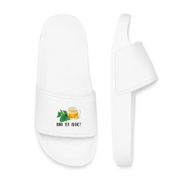 Mint Tea Addict Accro Mint Tea Gift Tea - Kids’ Pool Sliders - white - Front