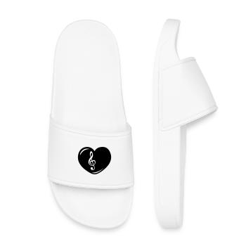 Cœur avec clé de musique - Claquettes enfant - blanc - Devant
