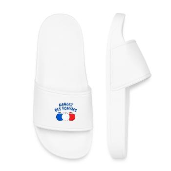 pomme, mangez des pommes - Claquettes enfant - blanc - Devant