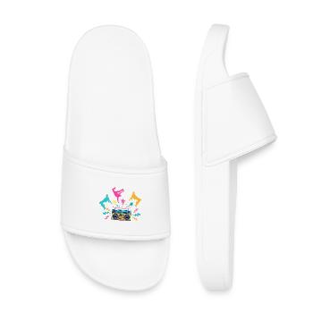 Boombox Neon Dancing Silhouettes - Kids’ Pool Sliders - white - Front