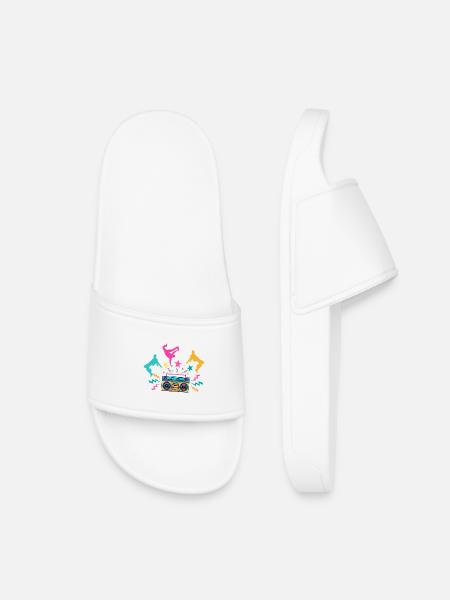 Boombox Neon Dancing Silhouettes - Claquettes enfant - blanc