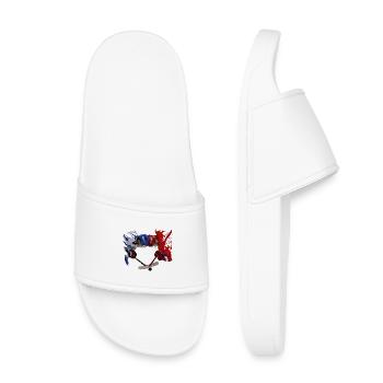 Duel de hockey sur glace Bleu Rouge - Claquettes enfant - blanc - Devant