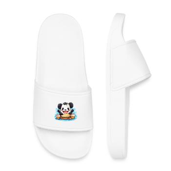 Kawaii Panda mit Kuchenfest - Kinder Badelatschen - Weiß - Vorne