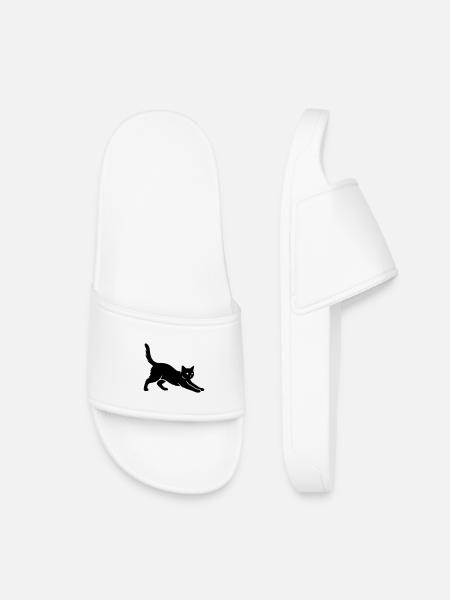 chat - Claquettes enfant - blanc
