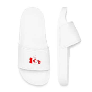 Kanada-Karten-Flaggensilhouette - Kinder Badelatschen - Weiß - Vorne