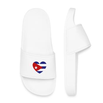 Heart Cuba Flagge - Kinder Badelatschen - Weiß - Vorne