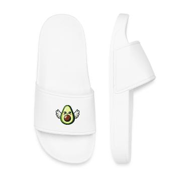 Kawaii Winged Avocado - Kids’ Pool Sliders - white - Front