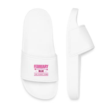 February Born Hearts - Kids’ Pool Sliders - white - Front