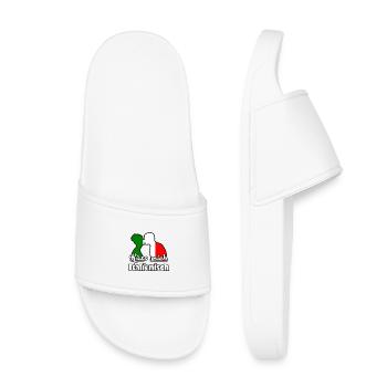 Küss mich Italienisch Geschenk - Kinder Badelatschen - Weiß - Vorne