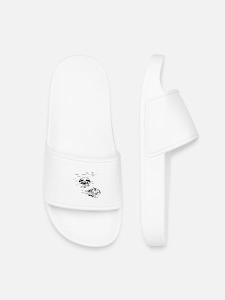 hand drawn seals, Shetland - Kids’ Pool Sliders - white