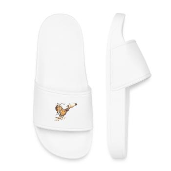 Happy Galgo Espagnol Wild Dog Dogs Cartoon - Kids’ Pool Sliders - white - Front