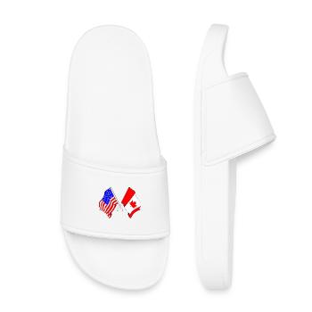 Drapeau des États-Unis et drapeau du Canada - Claquettes enfant - blanc - Devant