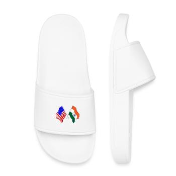 Flag of the United States USA and Flag India - Kids’ Pool Sliders - white - Front