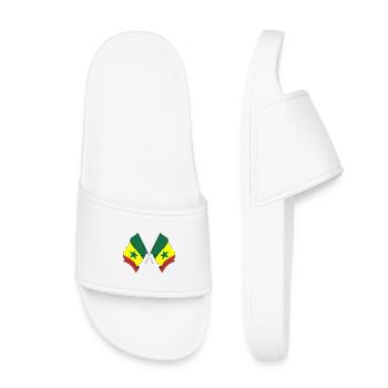 Deux drapeaux croisés du Sénégal - Claquettes enfant - blanc - Devant