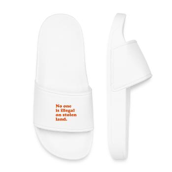 No One Is Illegal On Stolen Land - Illegality - Kids’ Pool Sliders - white - Front