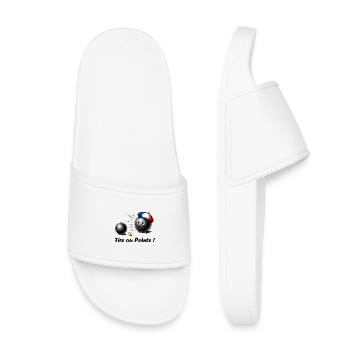 French Petanque Ball with Beret - Kids’ Pool Sliders - white - Front