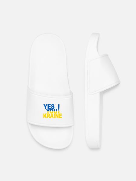 Ja, Ukraine! - Kinder Badelatschen - Weiß