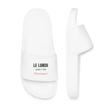 Lundi Facultatif Contraste - Claquettes enfant - blanc - Devant