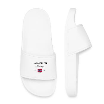 Hammerfest Norwegen Koordinaten Reise Souvenir - Kinder Badelatschen - Weiß - Vorne