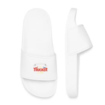 Rockin The Trucker Life Truck Driver Everyday Life - Kids’ Pool Sliders - white - Front