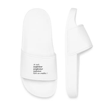 Je suis fort en maths - Claquettes enfant - blanc - Devant