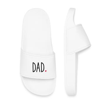 Dad Herz - Gift Father's Day Family Child Love - Kids’ Pool Sliders - white - Front