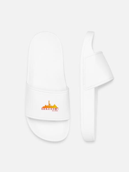 Bologna Skyline Orange Red - Kids’ Pool Sliders - white