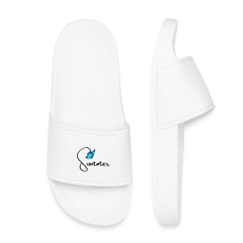 Schlichtes Sommer Motiv mit Schmetterling Design - Kinder Badelatschen - Weiß - Vorne
