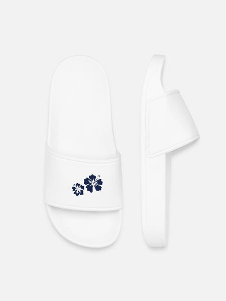 Hibiscus bleus - Claquettes enfant - blanc