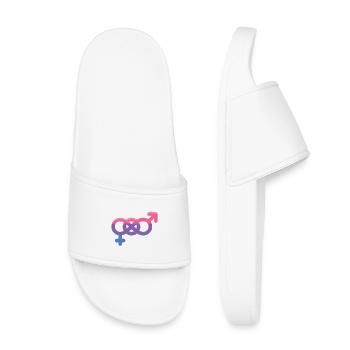 Mois de la fierté LGBTQ - Signe bisexuel - Claquettes enfant - blanc - Devant