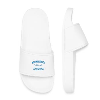 Miami Beach Florida Vintage Logo - Kids’ Pool Sliders - white - Front