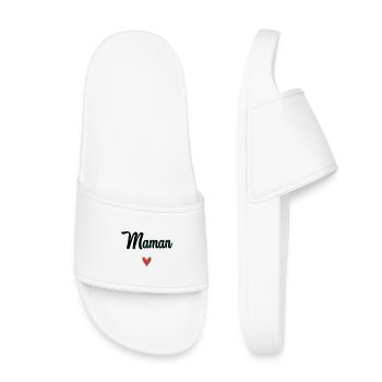 MAMA. MUTTERTAG. HERZ. FEST. ALLES GUTE ZUM GEBURTSTAG - Kinder Badelatschen - Weiß - Vorne