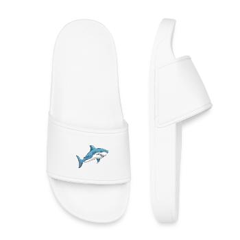 Shark shark barking great white sharks - Kids’ Pool Sliders - white - Front