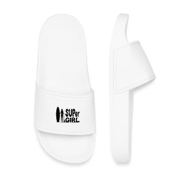SUPer Girl with Stand Up Paddle SUP Design - Kids’ Pool Sliders - white - Front