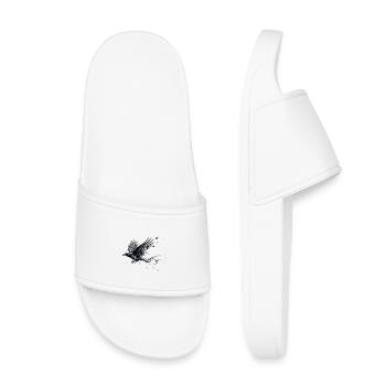 Crow Raven Paint Splash – Modern Watercolor - Kids’ Pool Sliders - white - Front