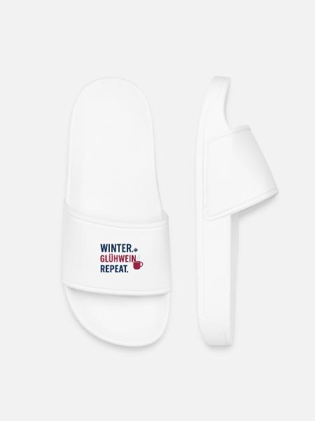 Winter. Glühwein. Repeat. - Kinder Badelatschen - Weiß
