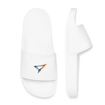 Jersey Design Triangle Blue Orange Sporty Style - Kids’ Pool Sliders - white - Front