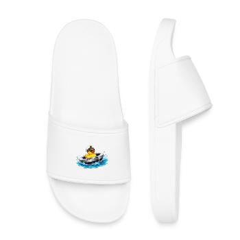 Le canard du capitaine dans la bouée de sauvetage - Claquettes enfant - blanc - Devant