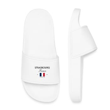 Strasbourg France Coordinates Travel Souvenir - Kids’ Pool Sliders - white - Front