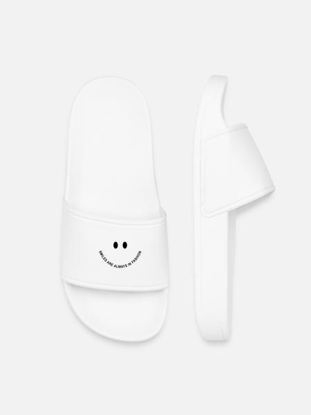 Smile-Face: Smiles are always in fashion! - Kinder Badelatschen - Weiß