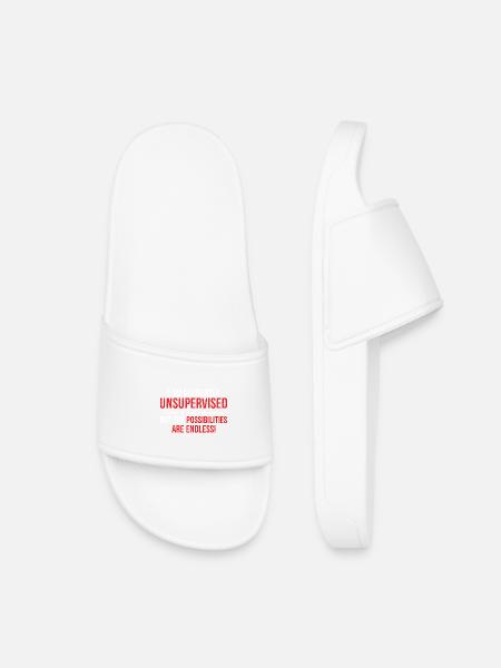 I Am Currently Unsupervised - Kids’ Pool Sliders - white
