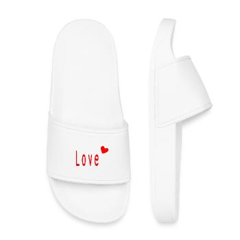 VALENTINE'S DAY. Bachelorette party. I LOVE YOU. I LOVE YOU. LOVE - Kids’ Pool Sliders - white - Front