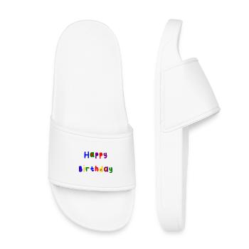HAPPY BIRTHDAY. HAPPY BIRTHDAY. BIRTHDAY. - Kids’ Pool Sliders - white - Front
