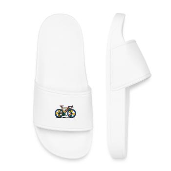 Lebendiges abstraktes Fahrrad - Kinder Badelatschen - Weiß - Vorne