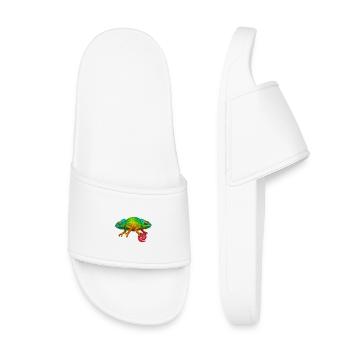 Regenbogen Chamäleon Lolli - Kinder Badelatschen - Weiß - Vorne